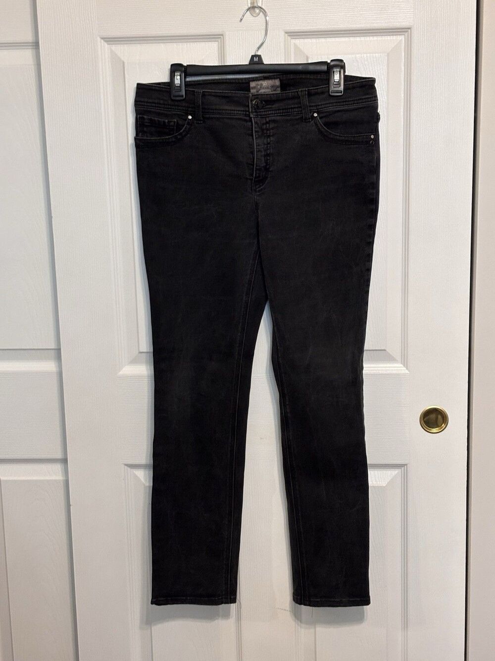 Chico's SO Slimming Women's Black Embellished Jewels Stretch Denim Jeans Size 1